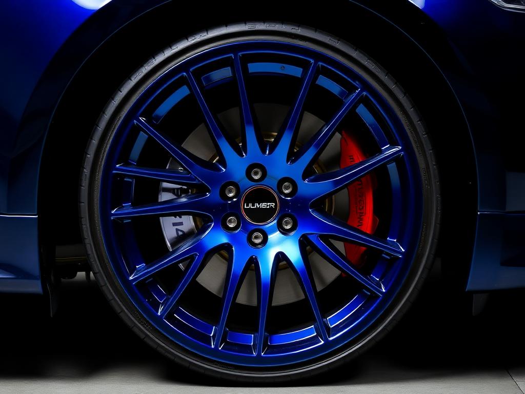 Roda esportiva com LPF azul brilhante