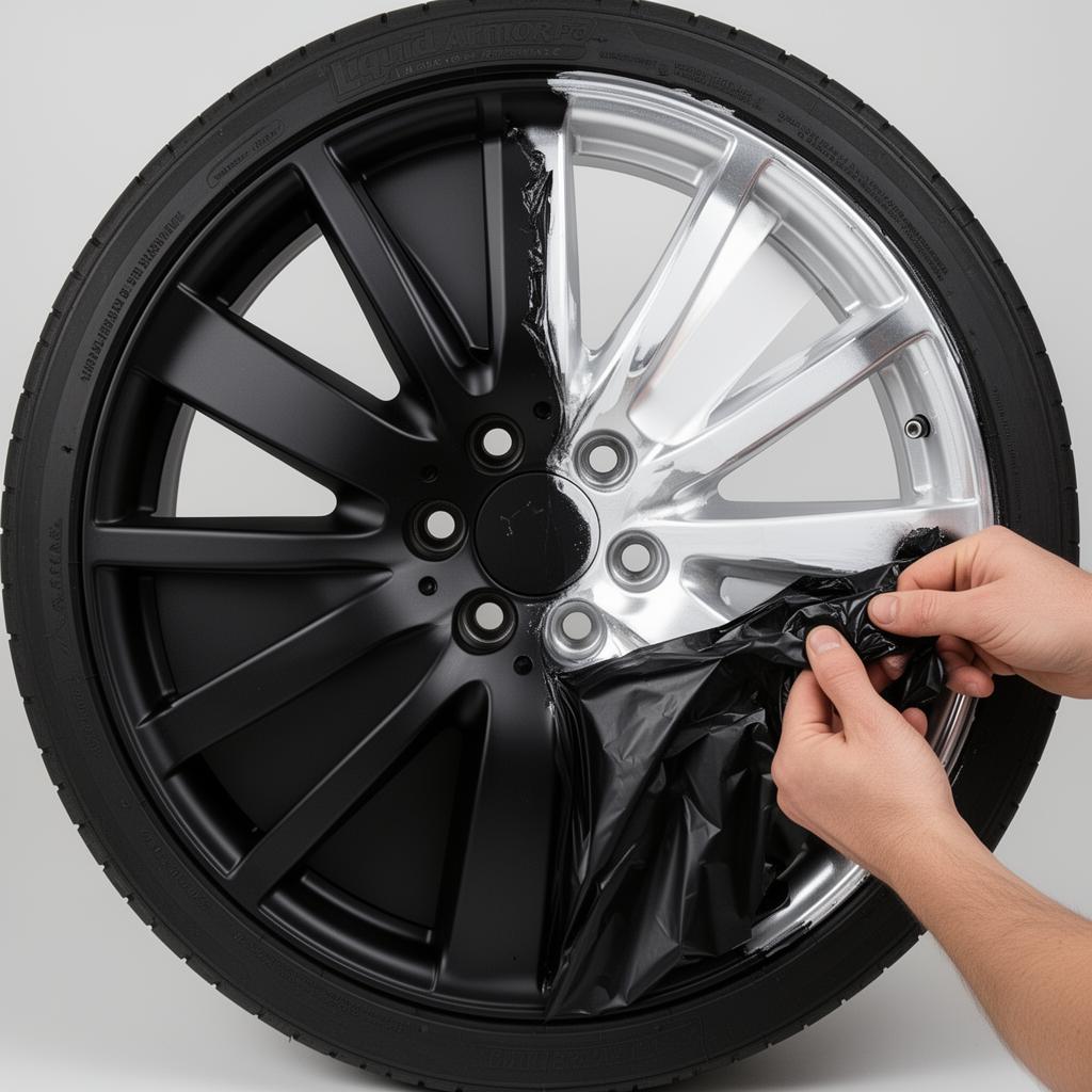 Liquid Armor PRO sendo removido de uma roda